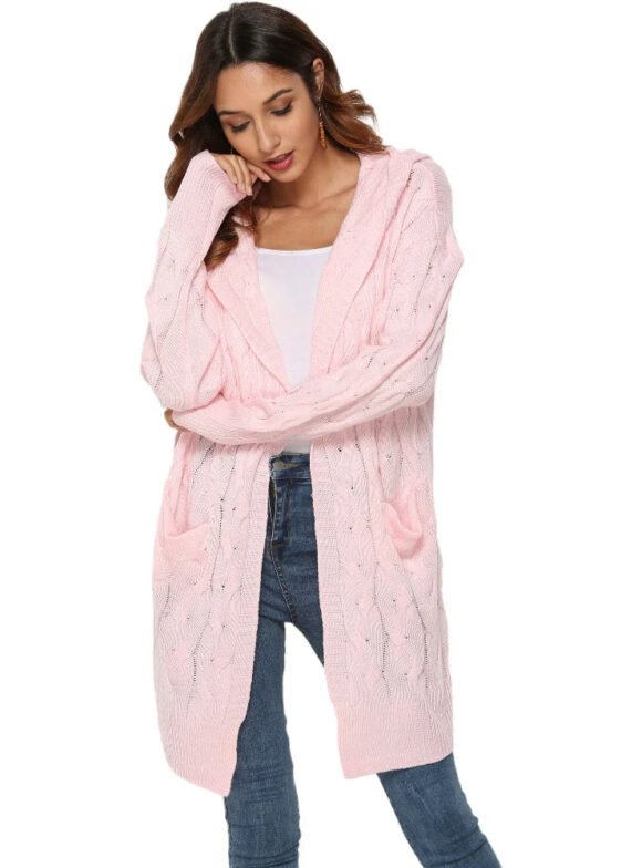 Twist Hooded Sweater Coat - Image 4