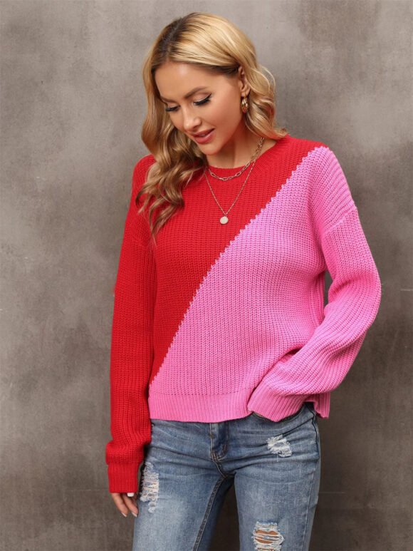Mamalina Loose Knit Pullover Sweater – Soft & Relaxed Fit - Image 3